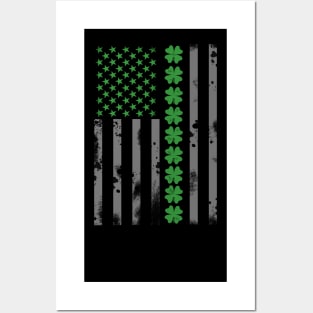 St Patrick's Day Irish American Flag Gift Posters and Art